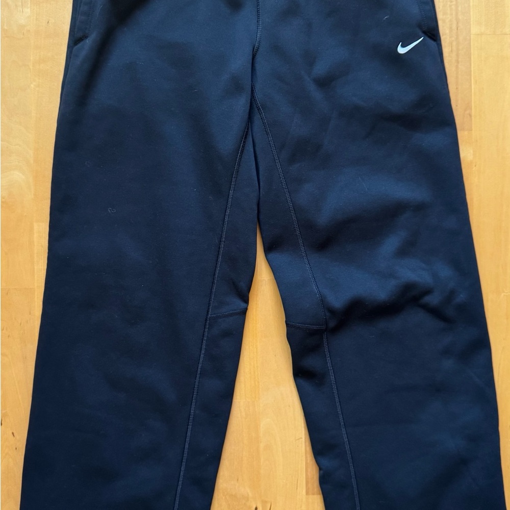Nike Black Straight Leg Pants with White Swoosh